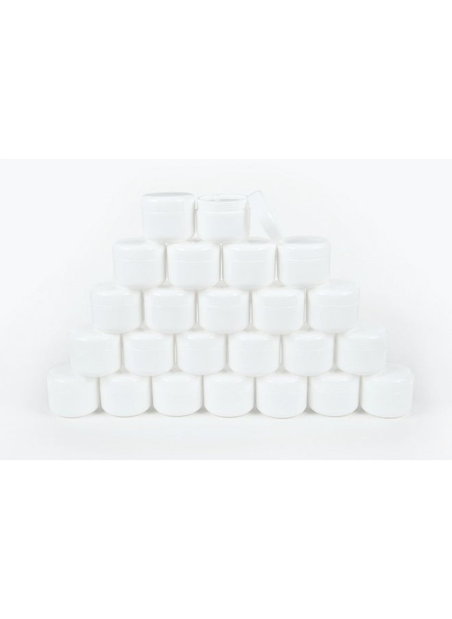 Vivaplex, 24, White, 2 oz Cosmetic Jars, with Liners and Dome Lids