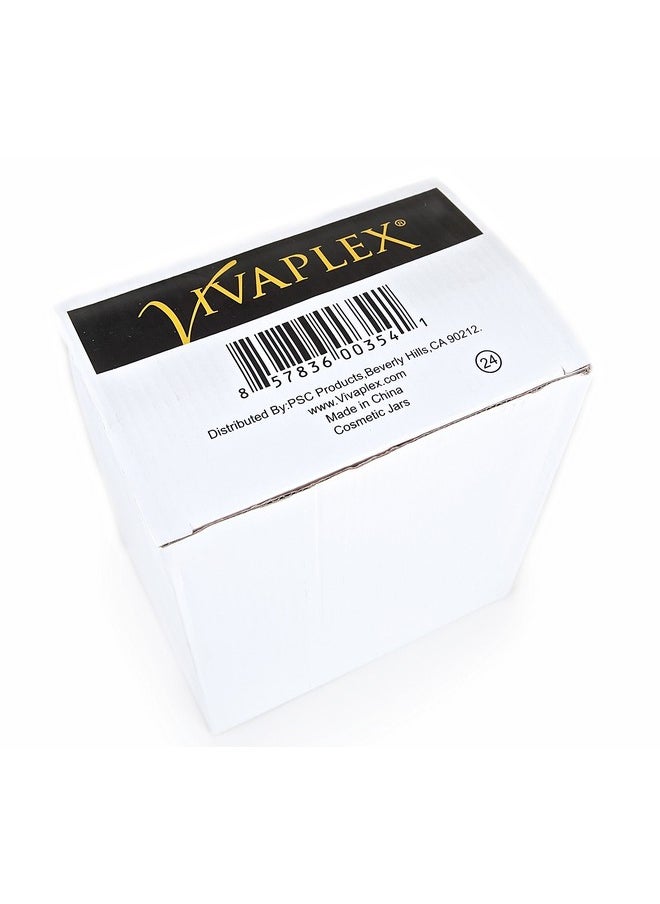 Vivaplex, 24, White, 2 oz Cosmetic Jars, with Liners and Dome Lids