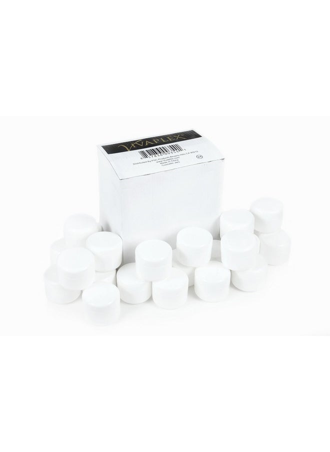 Vivaplex, 24, White, 2 oz Cosmetic Jars, with Liners and Dome Lids