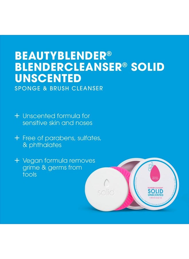 Beautyblender® | Blendercleanser® Solid Unscented Makeup Sponge & Brush Cleanser + Silicone Scrub Mat | Professional Cleansing Tool, Makeup Sponge Cleaner, Vegan & Cruelty Free, Made in USA
