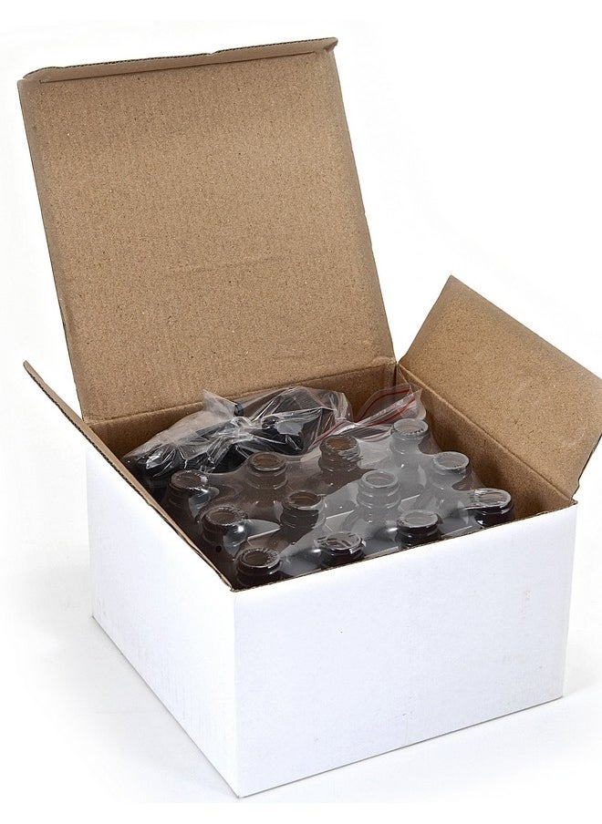 12, Amber, 2 oz Glass Bottles, with Glass Eye Droppers