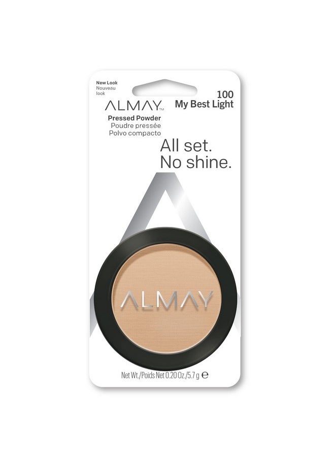 Almay Pressed Powder, Skin Tone Matching, Hypoallergenic, Frageance Free, 100 My Best Light, 0.20 Oz