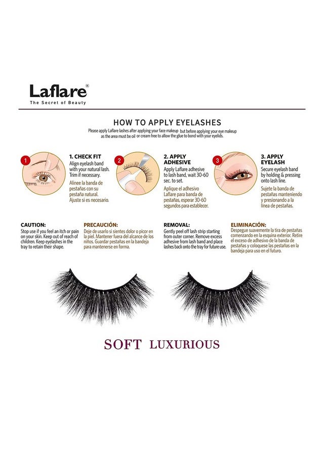 Laflare 3D Cashmere False Eyelashes Multipack, Ultra Soft, Glam, Luxurious, Cruelty-Free, Reusable, Fake Eyelashes 5 Pairs Value Pack (109X5P)