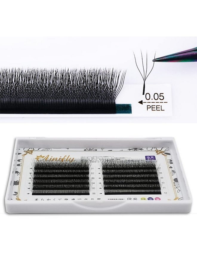 W Lashes 0.05Mm C/D Curl 4D Mink Eyelashes Black Natural Soft Eyelash 3D/4D Premade Volume Fans False Lash Yy Eyelash Extensions (W 0.05Mm D 11Mm)