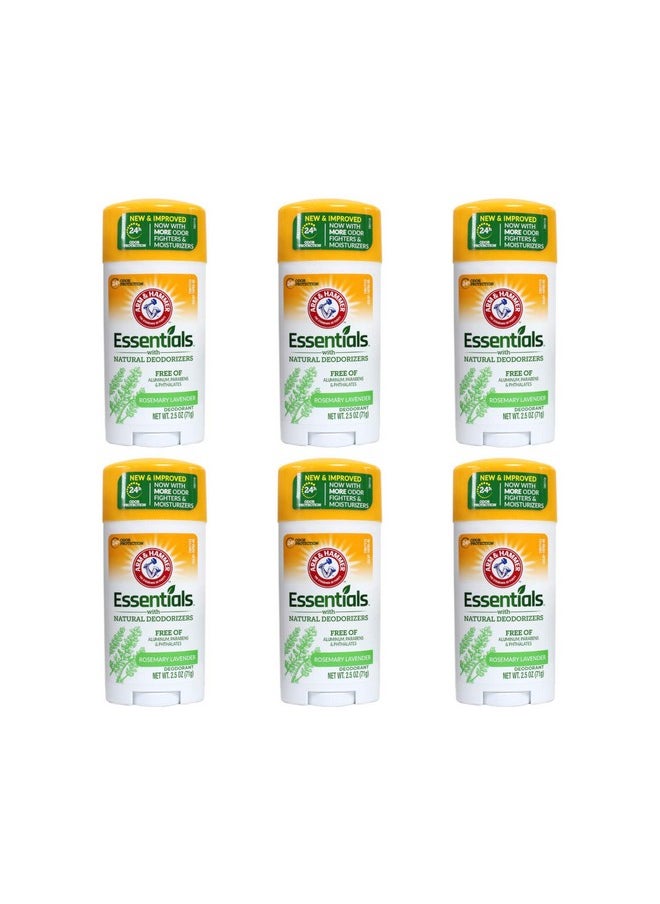 Arm & Hammer Essentials Natural Deodorant, Fresh, 2.5 Oz (Pack of 6)