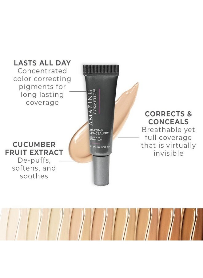 AmazingCosmetics Amazing Concealer, multipurpose full coverage concealer, 0.2 Oz, Medium Beige