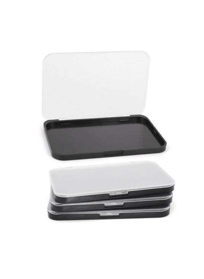 AJLTPA Magnetic Makeup Palette with Frosted Clear Top, 3Pack Empty Eyeshadow Dispensing Storage Box with 60Pcs Adhesive Metal Stickers for DIY Cosmetics Blush Powder-6.69