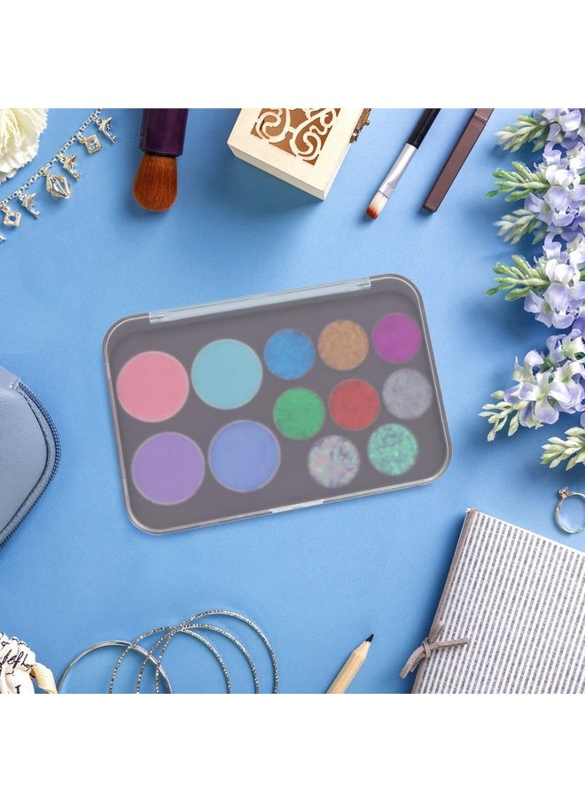 AJLTPA Magnetic Makeup Palette with Frosted Clear Top, 3Pack Empty Eyeshadow Dispensing Storage Box with 60Pcs Adhesive Metal Stickers for DIY Cosmetics Blush Powder-6.69