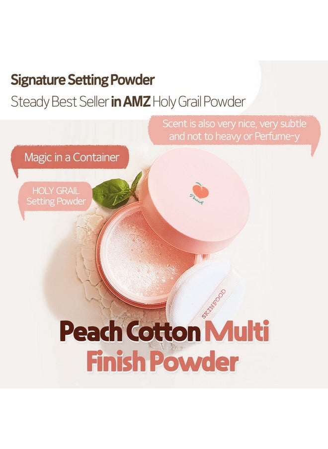 SKINFOOD Peach Cotton Multi Finish Powder 5g - Korean Peach Extract & Calamin Sebum Control Face Powder - Silky Setting Powder - Setting Powder for Oily Skin - Sweet Peach Scent for Soft Skin