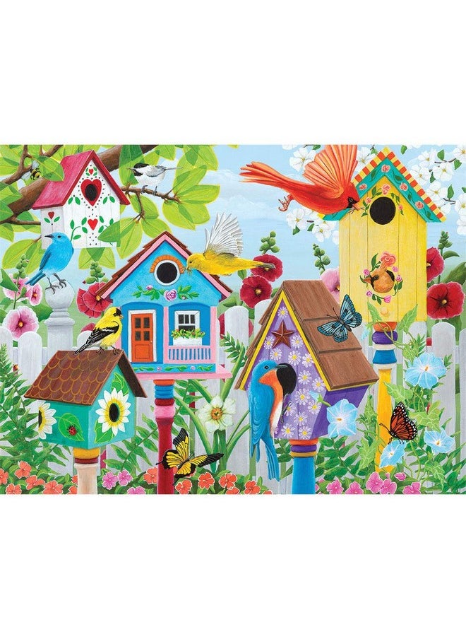 Bits and Pieces - 500 Piece Jigsaw Puzzle for Adults - ‘Birdhouse Garden’ 500 pc Large Piece Jigsaw by Artist Kathy Bambeck - 18” x 24”
