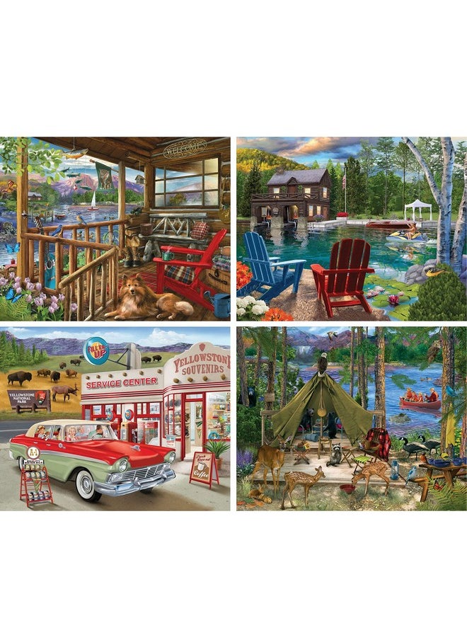 Bits and Pieces - 4-in-1 Multi-Pack - 500 Piece Jigsaw Puzzles for Adults - 500 pc Puzzle Set Bundle by Bigelow Illustrations - 16