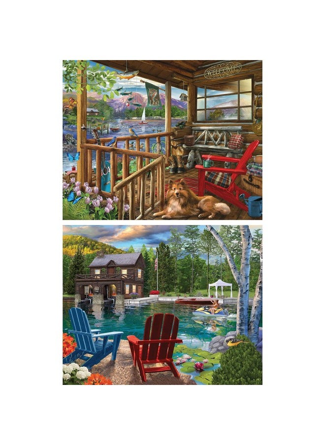 Bits and Pieces - 4-in-1 Multi-Pack - 500 Piece Jigsaw Puzzles for Adults - 500 pc Puzzle Set Bundle by Bigelow Illustrations - 16
