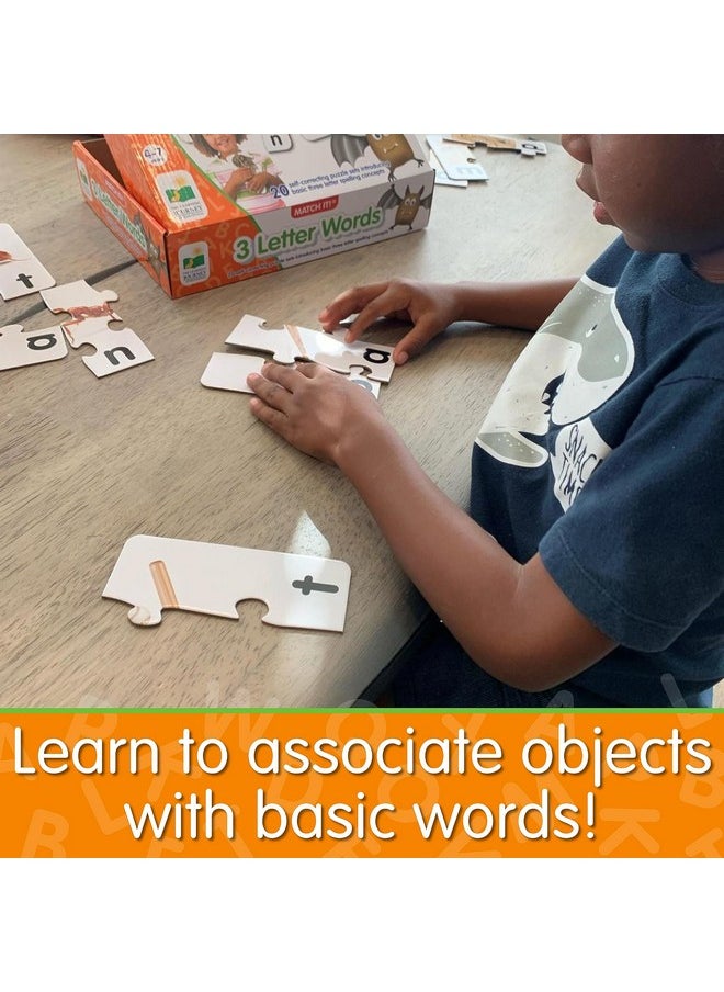 The Learning Journey: Match It! - 3 Letter Words - 20 Self-Correcting - Large Pieces Reading & Spelling Puzzle Set - Matching Activity for Kids Ages 4-7