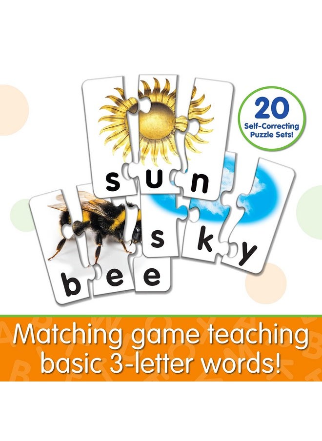 The Learning Journey: Match It! - 3 Letter Words - 20 Self-Correcting - Large Pieces Reading & Spelling Puzzle Set - Matching Activity for Kids Ages 4-7