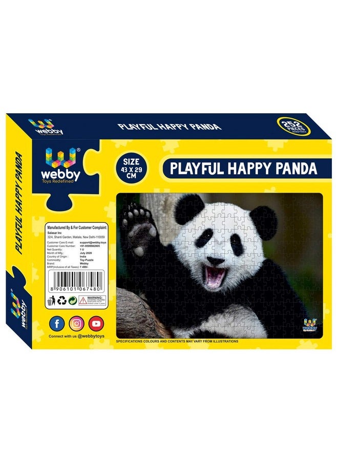 Webby Playful Happy Panda Jigsaw Puzzle, 252 Pieces - Kids