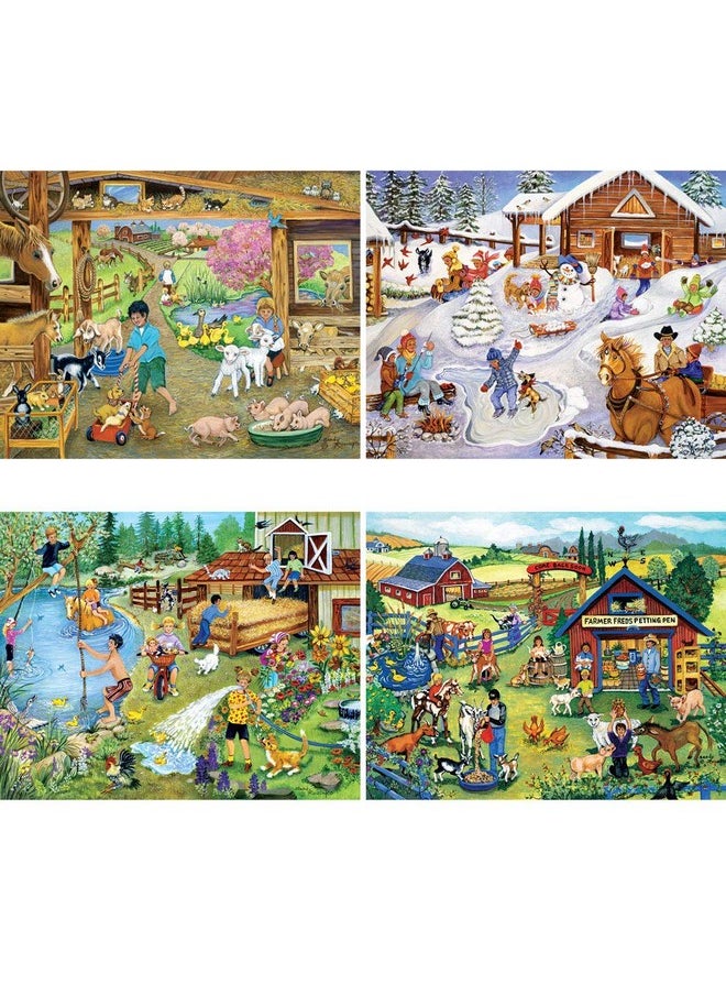 Bits and Pieces - 4-in-1 Multi-Pack - 300 Piece Jigsaw Puzzles for Adults-Each Measures 16