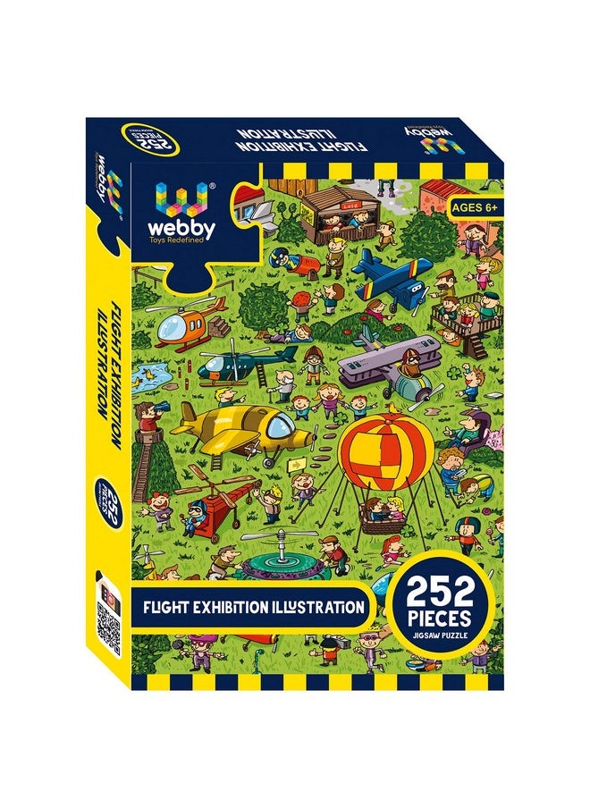 Webby Kids Flight Exhibition Illustration Jigsaw Puzzle, 252 Pieces,Multicolor