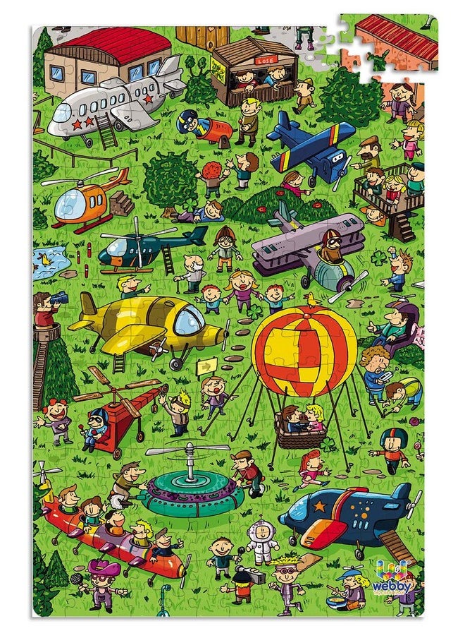 Webby Kids Flight Exhibition Illustration Jigsaw Puzzle, 252 Pieces,Multicolor