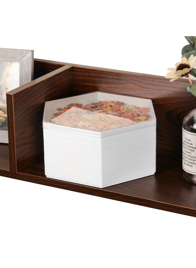 Becko US Stackable Puzzle Sorting Trays Jigsaw Puzzle Sorters with Lid Puzzle Accessory for Puzzles Up to 1500 Pieces, 8 Hexagonal Trays (White)