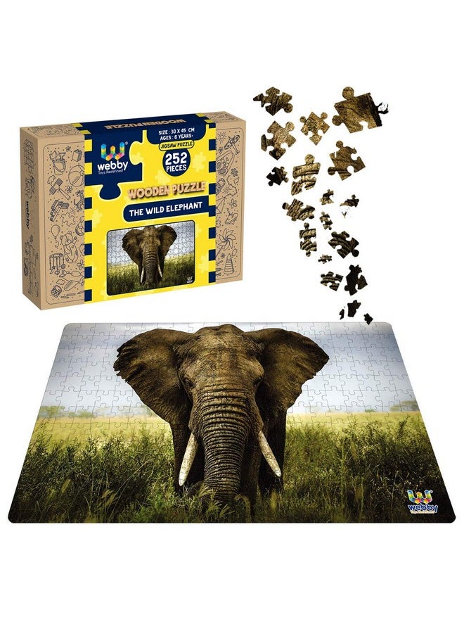 Webby The Wild Elephant Wooden Jigsaw Puzzle, 252 Pieces