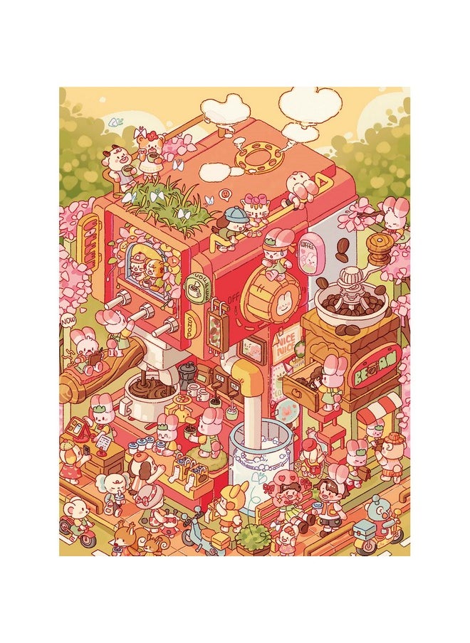 Pintoo Jigsaw Puzzles 1200 Piece for Adults - Memeko - Coffee Studio Beautiful Plastic Puzzle for Home Decor Zero Dust Easy Storage [H3589]