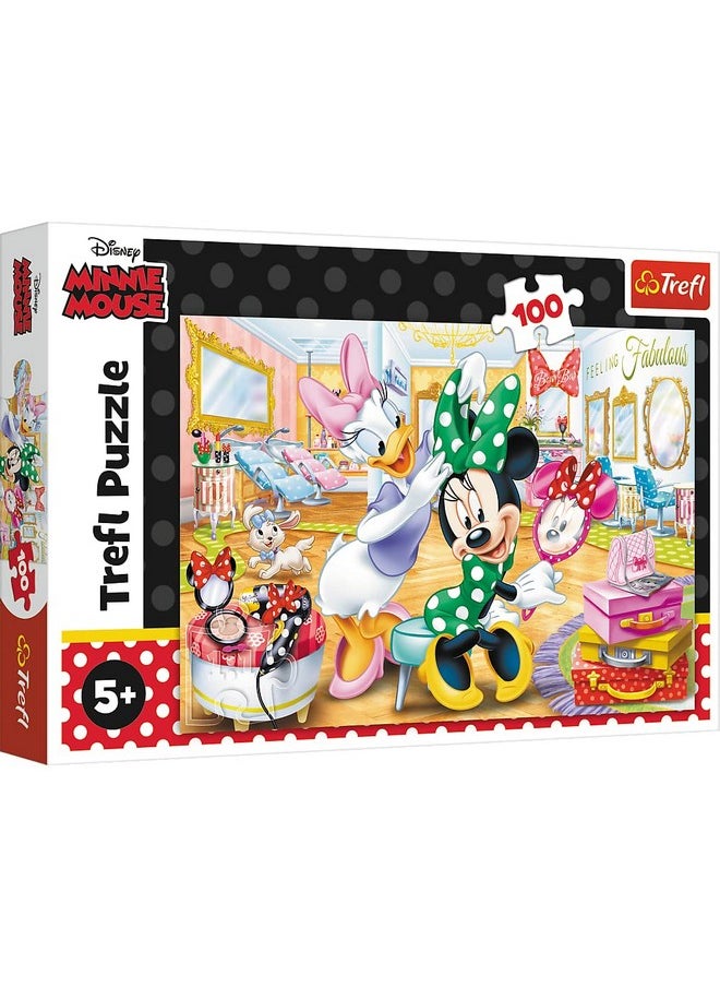 Trefl - Minnie Mouse - Minnie at a Beauty Salon - 100 Piece Jigsaw Puzzle