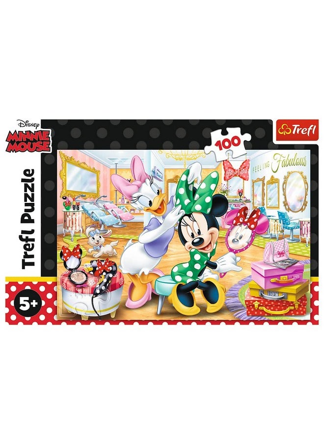 Trefl - Minnie Mouse - Minnie at a Beauty Salon - 100 Piece Jigsaw Puzzle