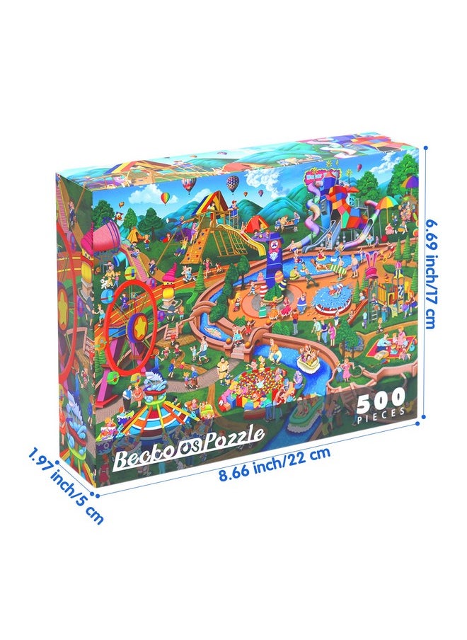 Becko US Jigsaw Puzzles 500 Pieces Puzzles for Adults 500 Piece Puzzles for Kids and Adults (Theme Park)