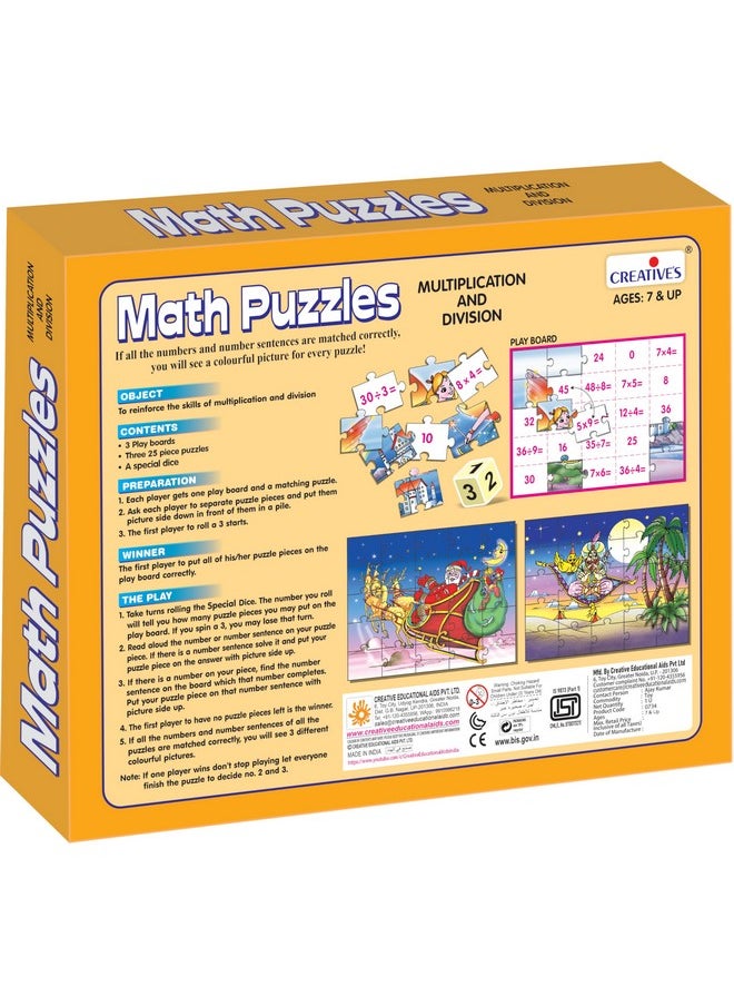 Creative's Math Puzzles Multiplication & Division, Math Learning Jigsaw Puzzles, Reinforce Multiplication and Division Skills, Learning & Educational Puzzles, Math Puzzles Series for Ages 7 &Up
