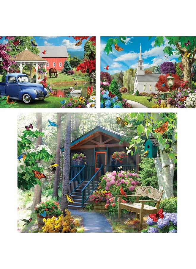 Bits and Pieces - Value Set of Three (3) 500 Piece Jigsaw Puzzles for Adults - Puzzles Measure 18