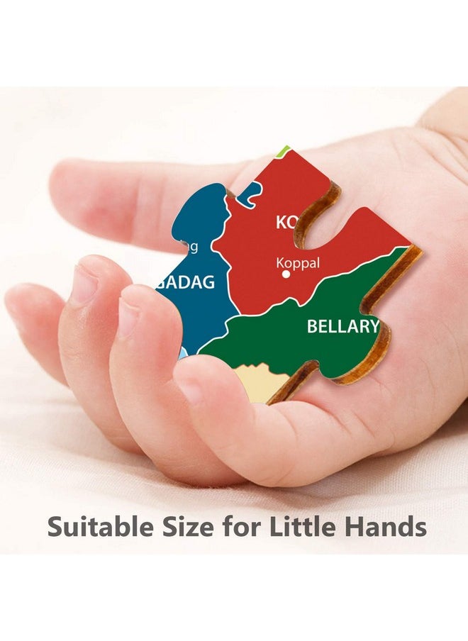 Webby Karnataka Map Wooden Jigsaw Puzzle, 40Pcs - Kids