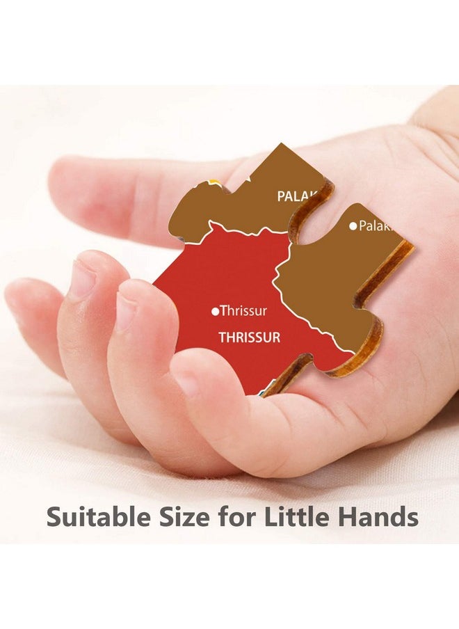 Webby Kerala Map Wooden Jigsaw Puzzle, 40Pcs - Kids