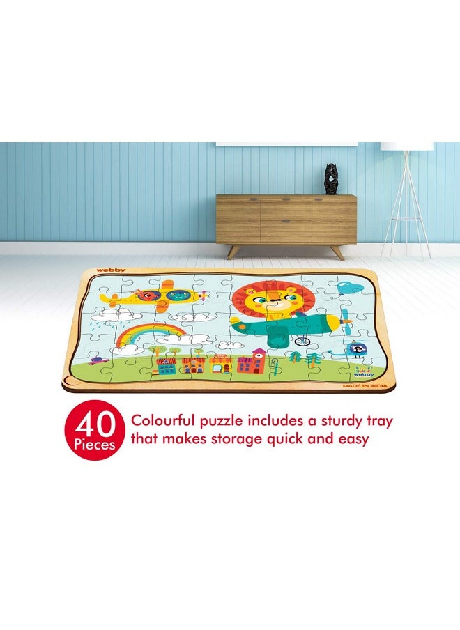 Webby The Kiddy Flight Wooden Jigsaw Puzzle, 40Pcs