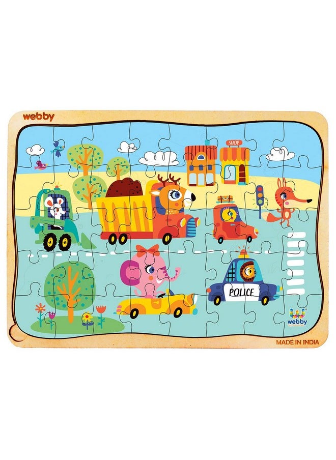 Webby The Kiddy Traffic Light Wooden Jigsaw Puzzle, 40Pcs