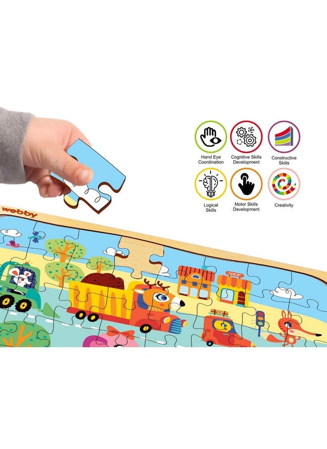 Webby The Kiddy Traffic Light Wooden Jigsaw Puzzle, 40Pcs