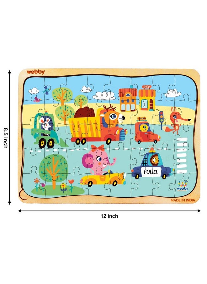 Webby The Kiddy Traffic Light Wooden Jigsaw Puzzle, 40Pcs