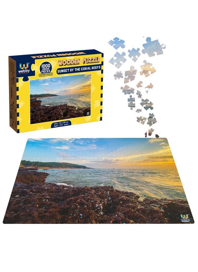Webby Sunset by The Coral Reefs Wooden Jigsaw Puzzle, 1000 Pieces