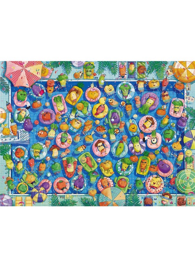 Pintoo Jigsaw Puzzles 1200 Piece for Adults - CAT & CHAN Art Studio - Colorful Summer Pool Beautiful Plastic Puzzle for Home Decor Zero Dust Easy Storage [H2849]