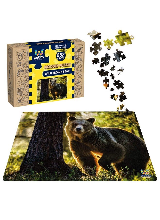 Webby Wild Brown Bear Wooden Jigsaw Puzzle, 252 Pieces