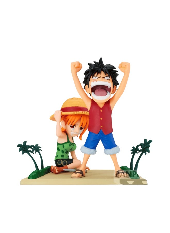 ONE PIECE WORLD COLLECTABLE FIGURE LOG STORIES-MONKEY.D.LUFFY & NAMI- Figure By Banpresto