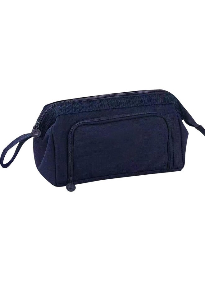 FunBlast Large Capacity Pencil Pouches, Multipurpose Zipper Pouch, Aesthetic Pencil Case for College Students, School Pouch for Girls, Stylish Cute Pen Pouch for Girls Korean Bag (Navy Blue)