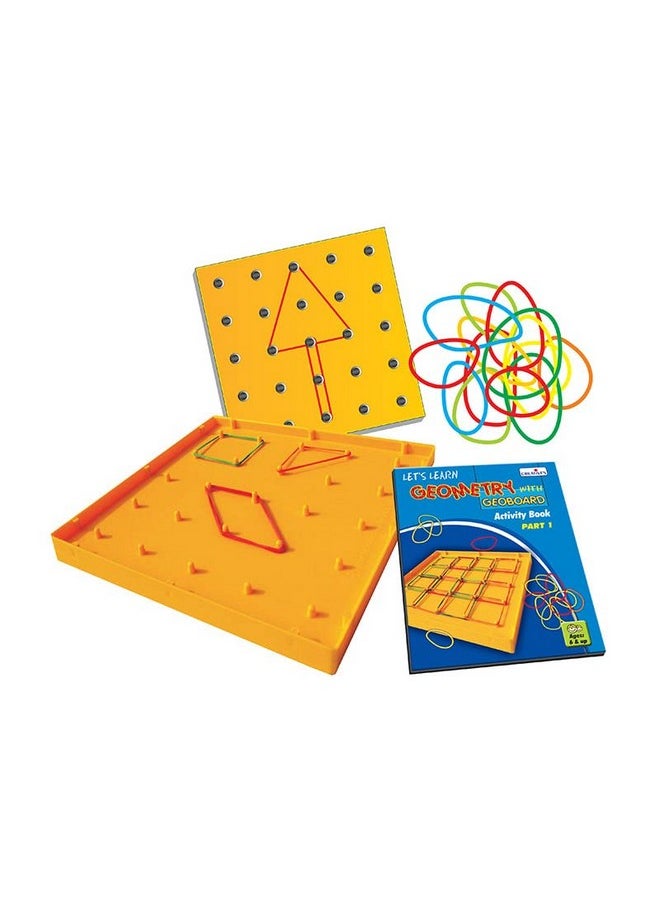 Creative's Educational Geometry with Geoboard |Games and Activity Guide | Easy & Fun Way of Learning Geometry Shape | for Kids Ages -6 Years and Up (20 Rubber Bands)