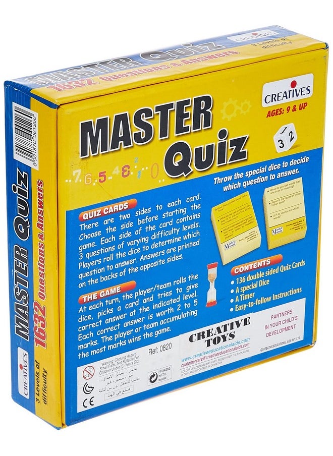 Creative's Educational Aids P. Ltd.-Cre0820 Master Quiz (Multi-Color) For Kid
