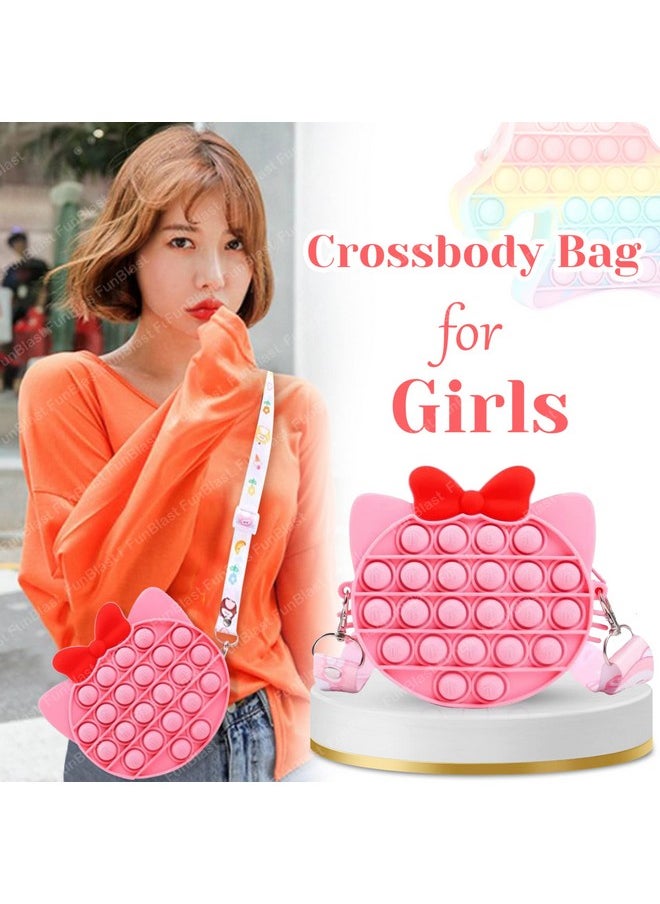 FunBlast Pop It Sling Bag - Pop It Cross Body Bag for Kids, Pop It Purse for Girls, Birthday Gift for Girls, Toys for Girls, Pop It Game, Pouch for Girls, Toys for Girls (Pink)