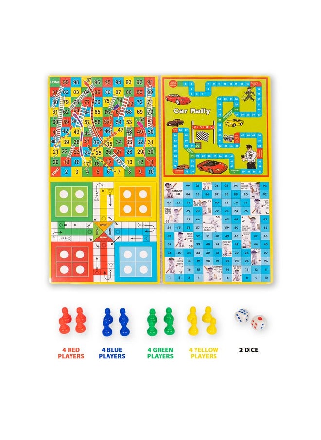 Ratna's Business JR. Coins 5 in 1 Board Game Set | Includes Games Like Business, Snake and Ladders, Ludo, Car Rally, and Cricket | Perfect for Kids & Adults 2-4 Players