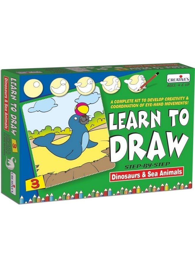 Creative Educational Aids P. Ltd. Creative Educational Aids 1040 Learn To Draw - Dinosaurs And Sea Animals,Multicolor
