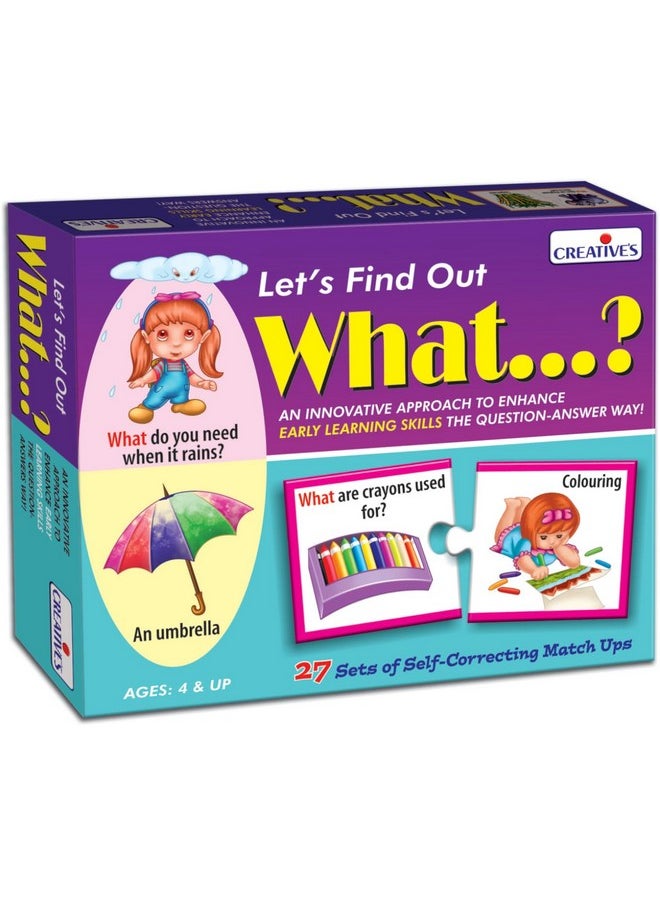 Creative's WH Series | Let's Find Out- What? | Question - Answer Puzzles Game |Learning Games for Kids | Self-Correcting Match Ups Game | Picture Puzzle Game | Preschool Learning Games | Ages 4 & Up