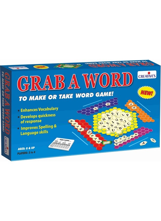 Creative's Grab a Word | Improve Spelling & Language Skills for Kids | Learning Board Game for Kids | Fun Board Game | Children to Build Scoring Words | 100 Play Tiles | Ages 8 & Up
