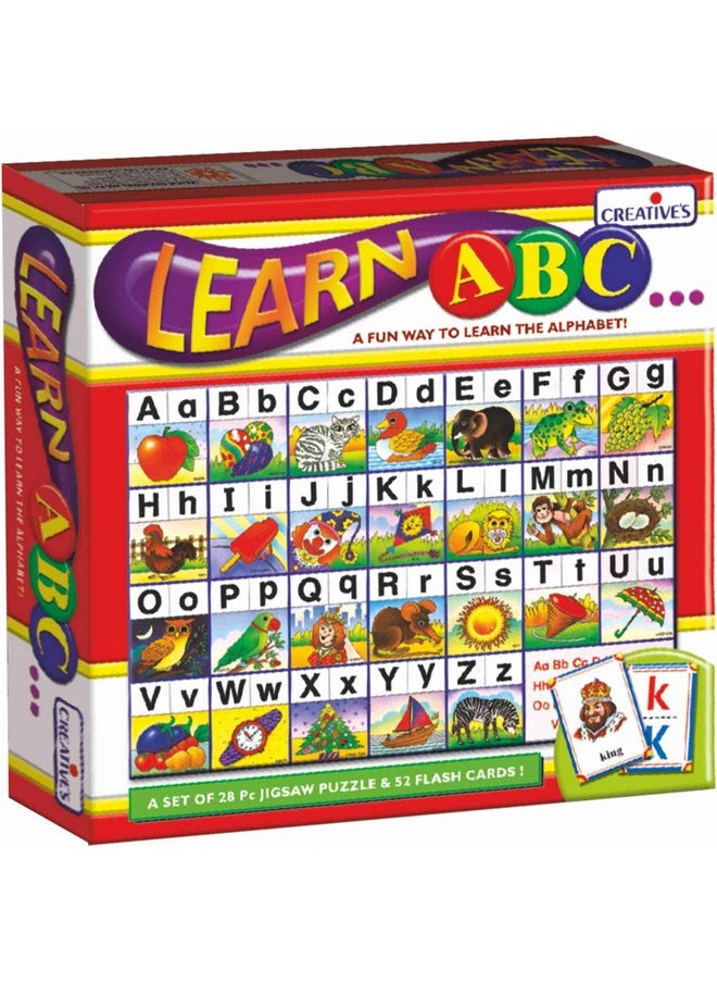 Creative’s Learn ABC| Learning Letters of Alphabet for Kids| Match Alphabet Uppercase & Lowercase Letters Jigsaw Puzzles| Self Correcting Jigsaw Puzzles| Play a Memory Game for Kids| Ages 3 & Up
