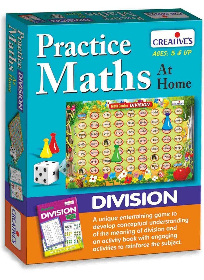 Creative's Practice Math at Home Division | Learning Board Game | Math Board Game for Kids | Children Activity Game | Reinforce Math Skills for Kids | Ages 5 & Up